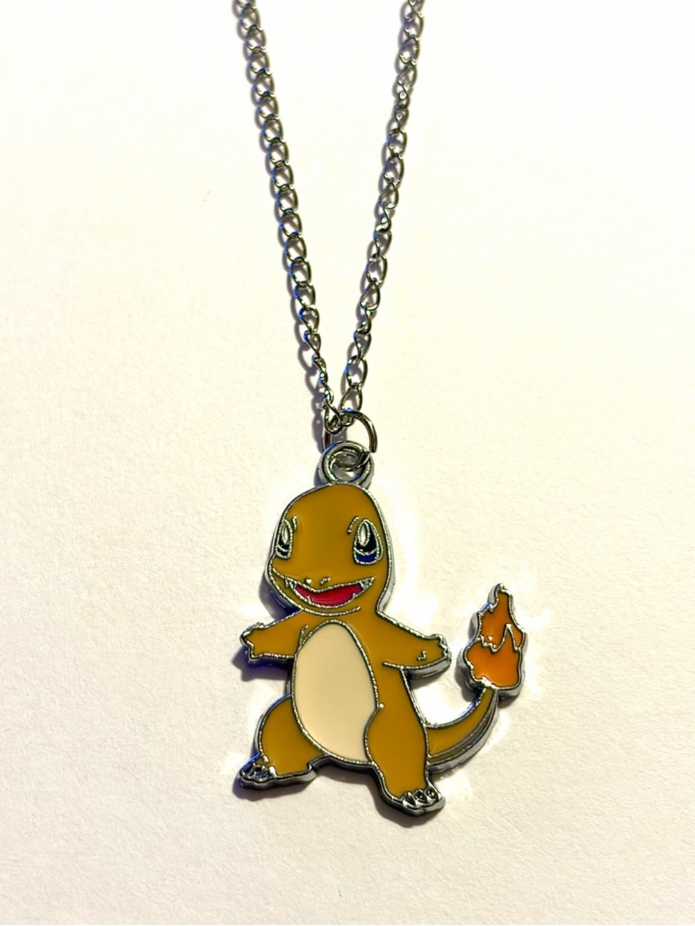Charmander Pokémon Silver Pendant Necklace